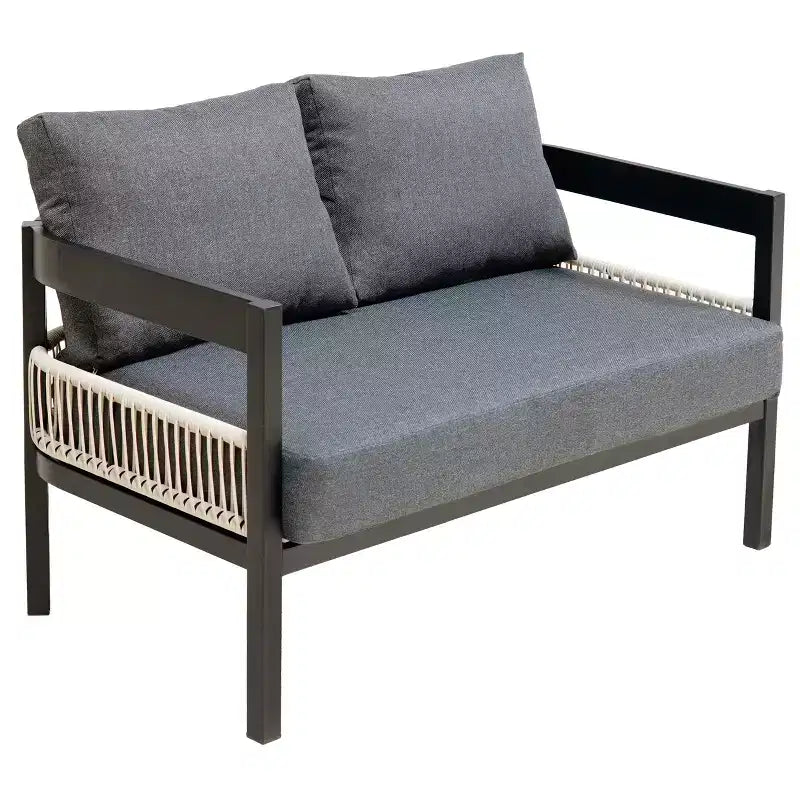 Ensemble de canapés de jardin en fer multi-personnes avec une table, décoration en rotin, imperméable, antirouille, adapté pour le jardin et la pelouse