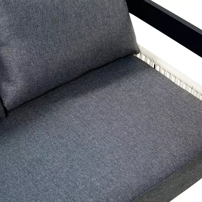 Ensemble de canapés de jardin en fer multi-personnes avec une table, décoration en rotin, imperméable, antirouille, adapté pour le jardin et la pelouse
