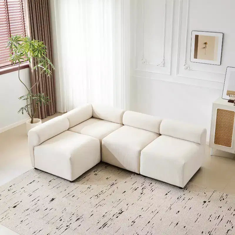 Canapé sectionnel modulaire moderne 4 pièces Fermin 83 Christopher Knight Home avec dossier rond