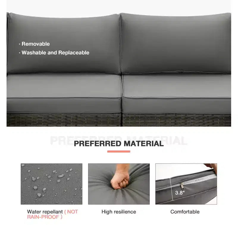 Ensemble de Patio Extérieur EROMMY 7 Pièces avec Coussins