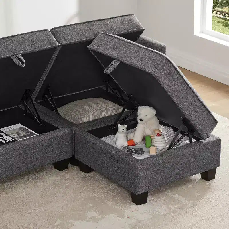 Canapé sectionnel de rangement modulaire 4 places Billy 86