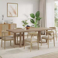 Christopher Knight Home Dason 7 Piece Mid-Century Modern Dining Set with Upholstered Chairs and Minimalist Table