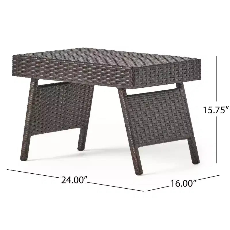 Christopher Knight Home Calvin Chaises longues réglables d'extérieur en rotin et fer 6 pièces avec tables pliantes