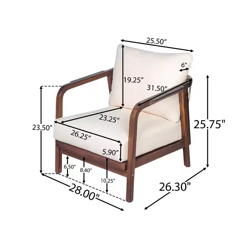 Christopher Knight Home Sylas Ensemble de 3 Meubles de Patio Modernes en Bois d'Acacia avec Dossier Tressé et Coussins Profonds