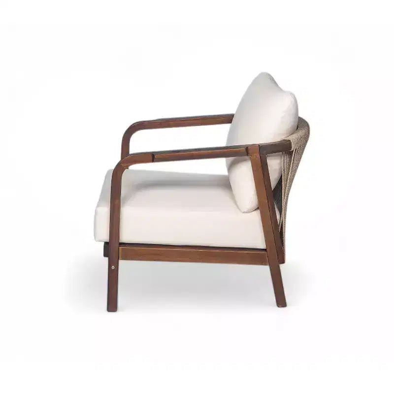 Christopher Knight Home Sylas Ensemble de 3 Meubles de Patio Modernes en Bois d'Acacia avec Dossier Tressé et Coussins Profonds