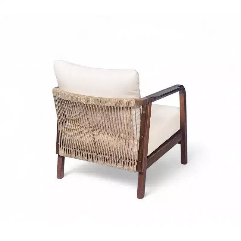 Christopher Knight Home Sylas Ensemble de 3 Meubles de Patio Modernes en Bois d'Acacia avec Dossier Tressé et Coussins Profonds