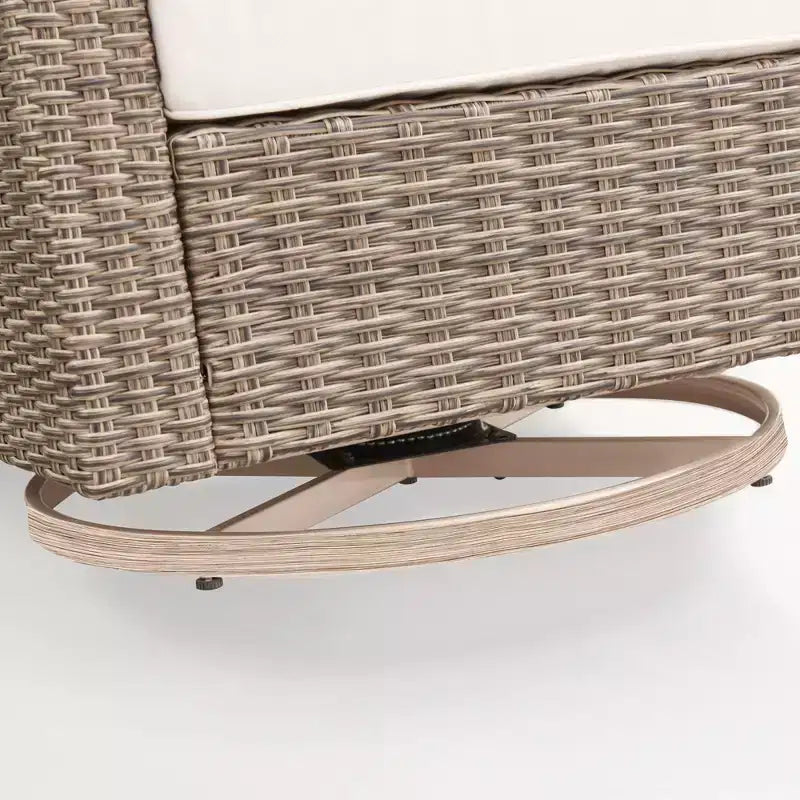 Ensemble de 5 meubles de terrasse pour conversation avec fauteuils pivotants et coussins