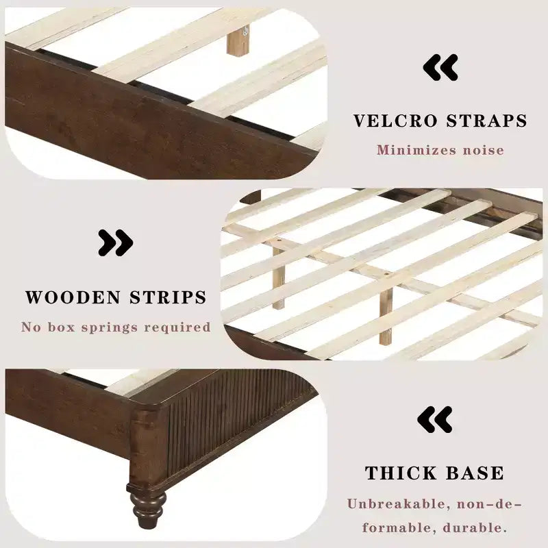 Ensemble de meubles de chambre en bois cannelé 4 pièces Doris de GDFStudio