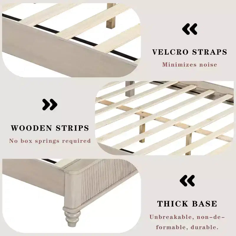Ensemble de meubles de chambre en bois cannelé 4 pièces Doris de GDFStudio