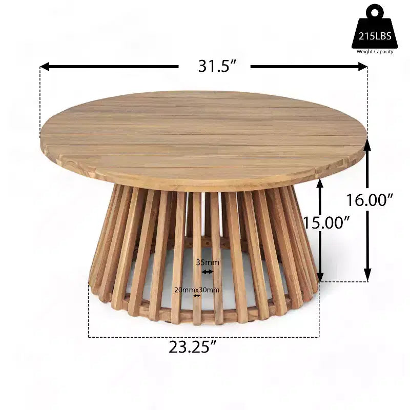 Ensembles de meubles de terrasse 2 pièces avec canapé vert 3 places de 171,45 cm de long et table ronde en bois d'acacia de 80 cm