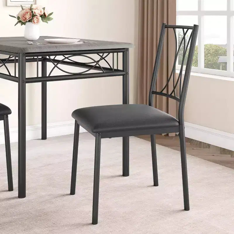 Ensemble table de salle à manger et 4 chaises, table et chaises de cuisine, ensemble table de salle à manger avec 4 chaises rembourrées, ensemble table de cuisine pour petit espace, appartement