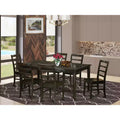 HomeStock Belmont Dining Room Set-Table With Leaf And 6 Kitchen Chairs, Cappuccino