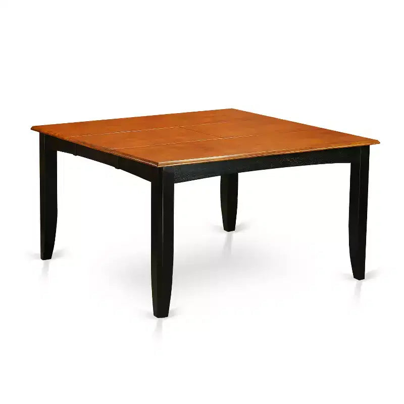 HomeStock Belmont, table à dîner carrée de 36/54 pouces pour six personnes, avec rallonge papillon de 18 pouces intégrée et six chaises de salle à manger en bois.