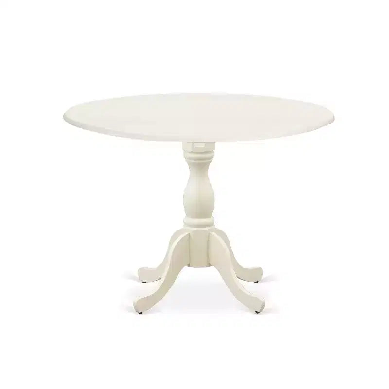 Ensemble de salle à manger moderne 5 pièces HomeStock Belmont – 1 table de salle à manger à rallonges et 4 chaises de salle à manger en tissu lin beige clair – Finition blanc lin