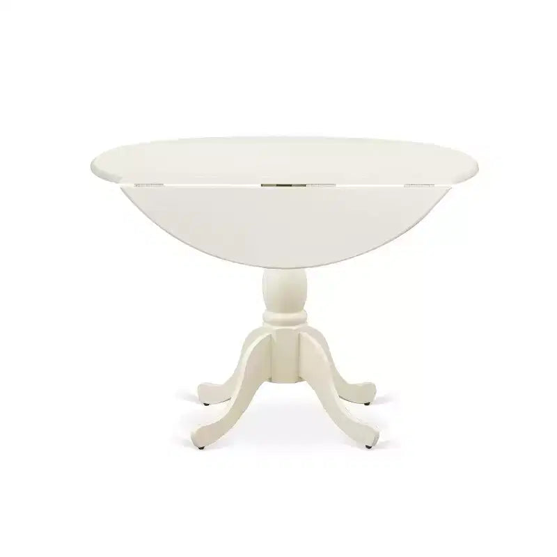 Ensemble de salle à manger moderne 5 pièces HomeStock Belmont – 1 table de salle à manger à rallonges et 4 chaises de salle à manger en tissu lin beige clair – Finition blanc lin