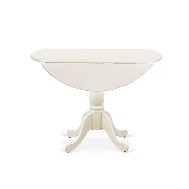 Ensemble de salle à manger moderne 5 pièces HomeStock Belmont – 1 table de salle à manger à rallonges et 4 chaises de salle à manger en tissu lin beige clair – Finition blanc lin