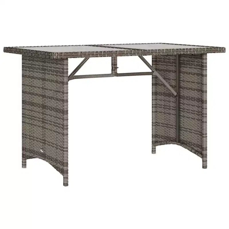 vidaXL Ensemble de salle à manger d'extérieur - 2 pièces, mobilier de jardin en poly rotin gris avec canapé coussiné et table en verre trempé - pour patio, arrière-cour, jardin