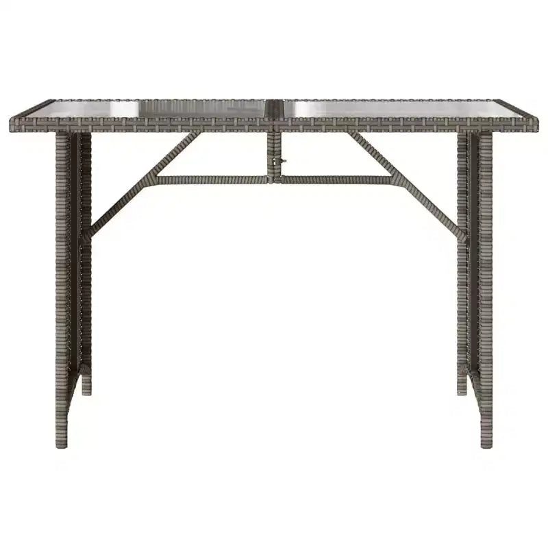 vidaXL Ensemble de salle à manger d'extérieur - 2 pièces, mobilier de jardin en poly rotin gris avec canapé coussiné et table en verre trempé - pour patio, arrière-cour, jardin