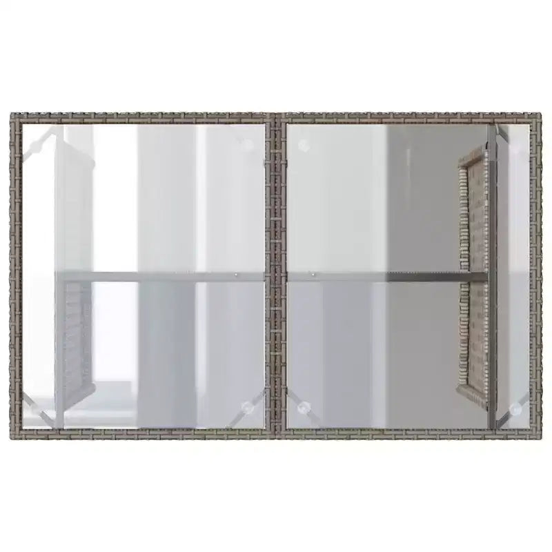 vidaXL Ensemble de salle à manger d'extérieur - 2 pièces, mobilier de jardin en poly rotin gris avec canapé coussiné et table en verre trempé - pour patio, arrière-cour, jardin