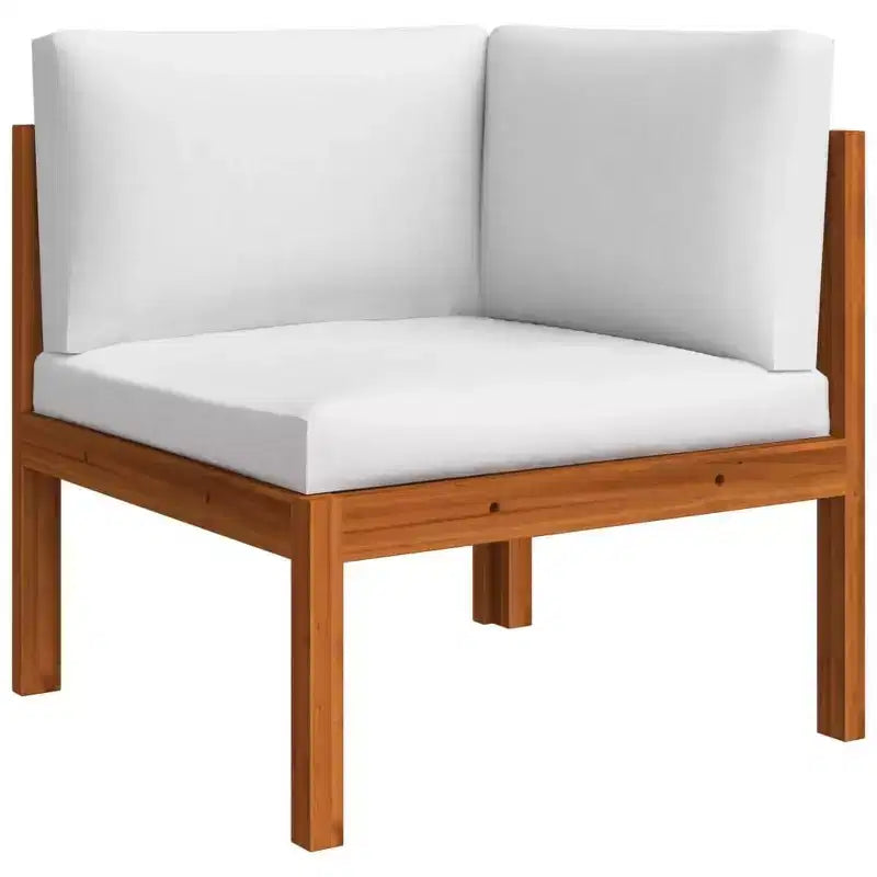 vidaXL Salon de jardin en bois d'acacia massif - 6 pièces avec coussins crème, meubles d'extérieur résistants aux intempéries pour jardin, patio, salon, design rustique