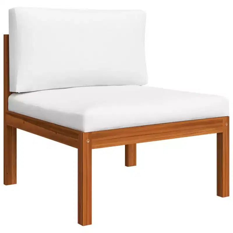 vidaXL Salon de jardin en bois d'acacia massif - 6 pièces avec coussins crème, meubles d'extérieur résistants aux intempéries pour jardin, patio, salon, design rustique