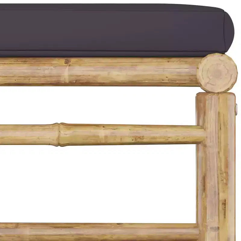 vidaXL Salon de jardin en bambou avec coussins gris foncé - Collection de 8 meubles d'extérieur - Conception modulaire pour des arrangements variables