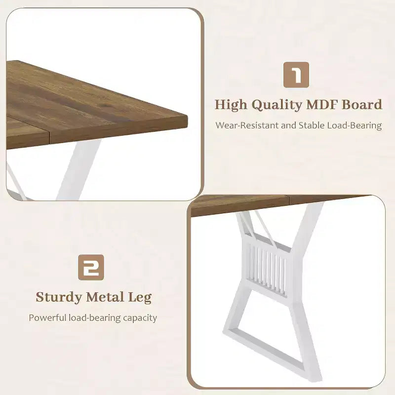 Ensemble Table à Manger 70,8 Pouces pour 4-6 Personnes, Table de Cuisine avec Pieds en Métal Robuste, Table à Manger en Bois Style Ferme pour Salon, Maison – Sans Chaise