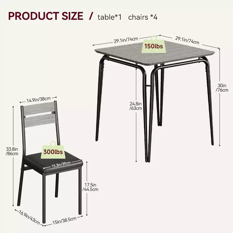 Ensemble table à manger 3 pièces pour 2 personnes, petite table de cuisine en bois avec rangement, ensemble de salle à manger carré de style ferme pour salle à manger, appartement, petit espace