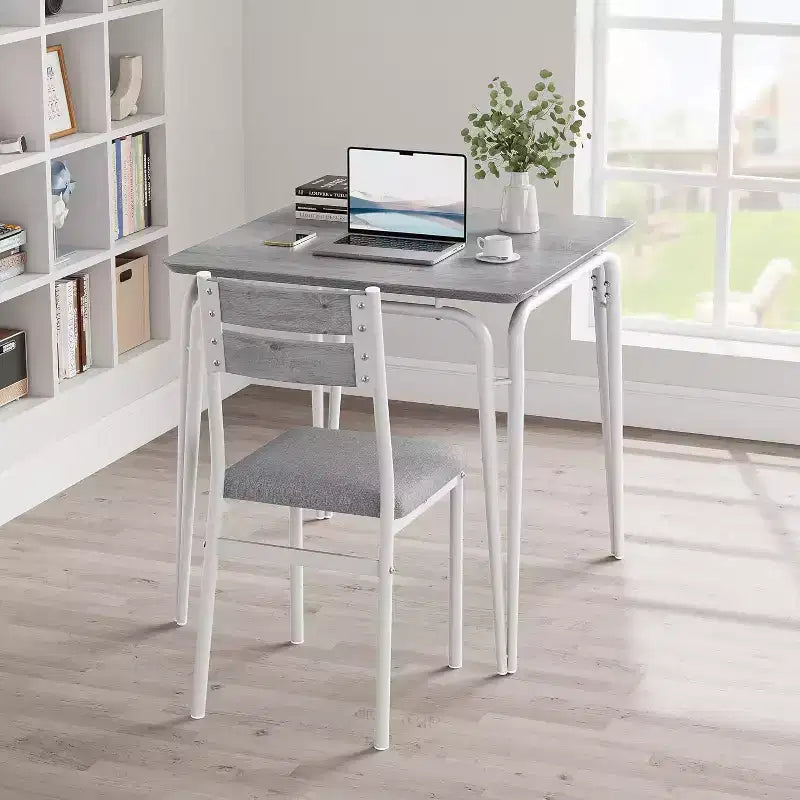 Ensemble table à manger 3 pièces pour 2 personnes, petite table de cuisine en bois avec rangement, ensemble de salle à manger carré de style ferme pour salle à manger, appartement, petit espace