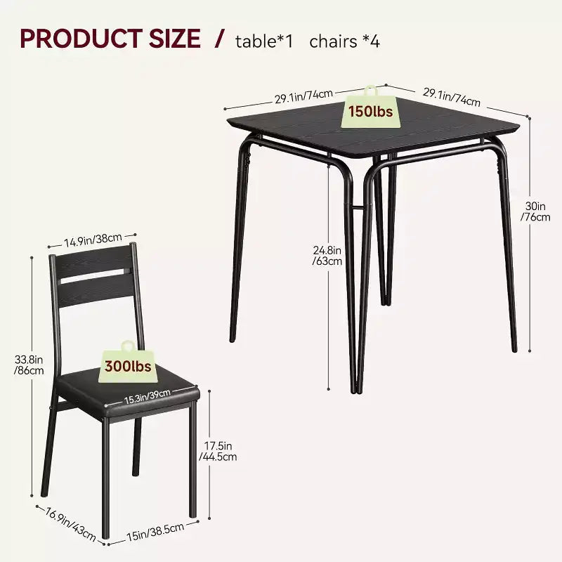 Ensemble table à manger 3 pièces pour 2 personnes, petite table de cuisine en bois avec rangement, ensemble de salle à manger carré de style ferme pour salle à manger, appartement, petit espace