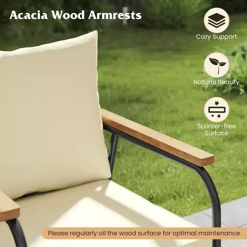 Costway Ensemble mobilier de jardin 4/8 pièces avec table basse en verre trempé Chaises en rotin d'osier PE