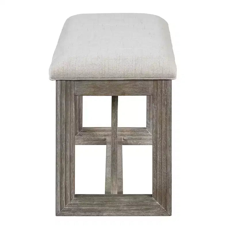 Ensemble de salle à manger GDFStudio Monica 6 pièces avec table en bois de 152 cm et chaises et banc rembourrés