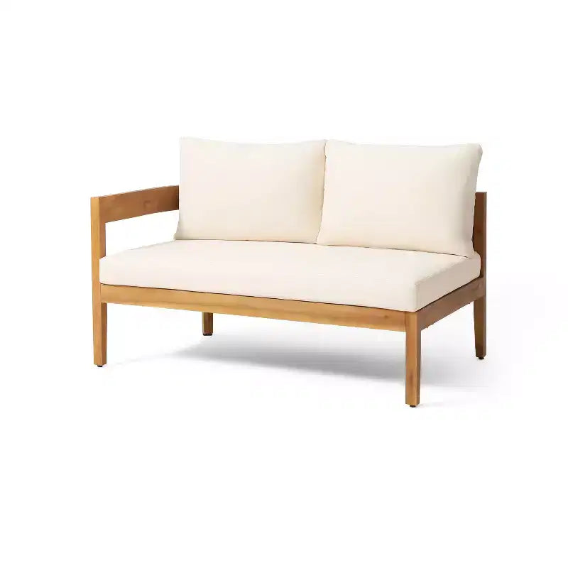 Christopher Knight Home Isolde Salon de jardin rustique en rotin et bois d'acacia avec table basse à lattes