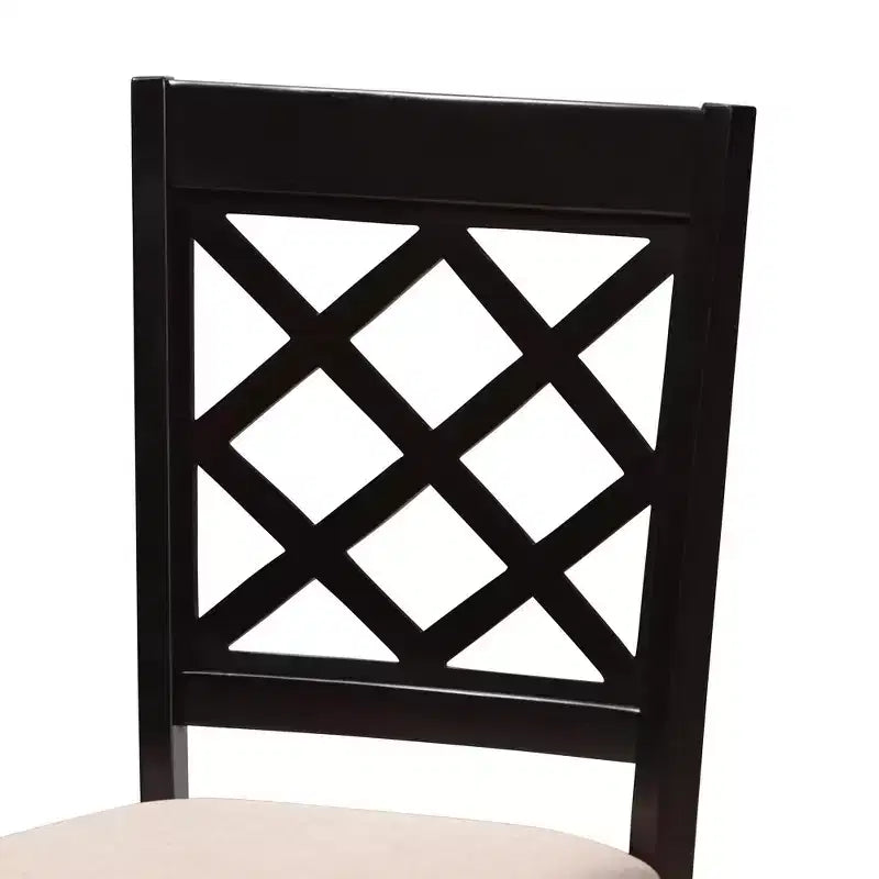 Ensemble de salle à manger 5 pièces Baxton Studio Jana moderne en tissu sable et bois espresso marron