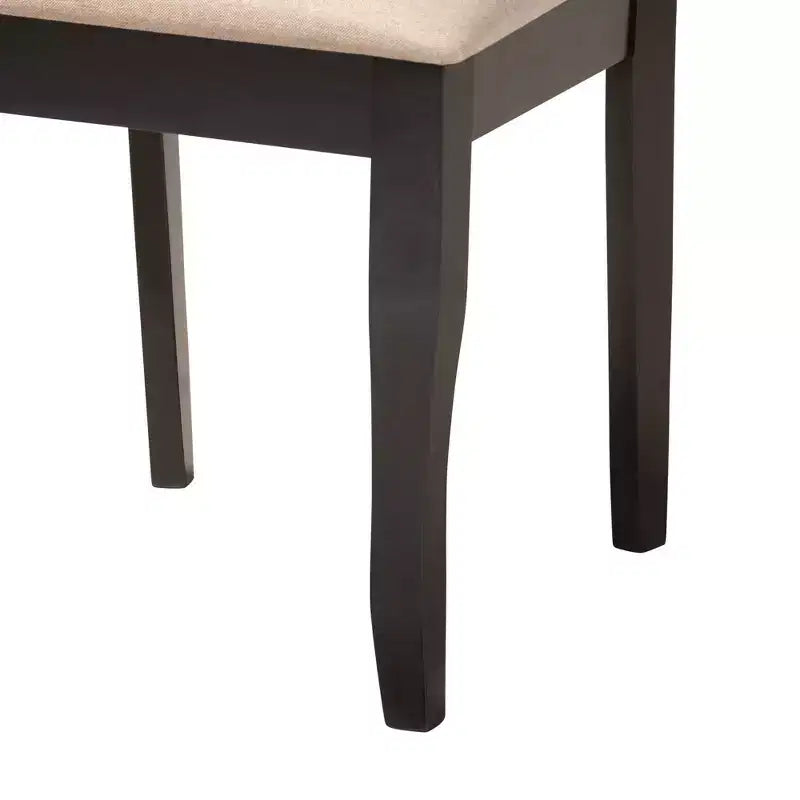 Ensemble de salle à manger 5 pièces Baxton Studio Jana moderne en tissu sable et bois espresso marron