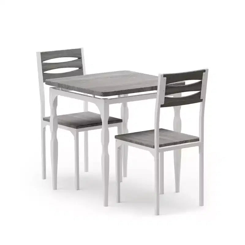 Ensemble de salle à manger 3 pièces pour 2, ensemble de table de cuisine de 27 pouces avec pieds en spirale, table et chaises de cuisine carrées en bois, table de petit-déjeuner peu encombrante pour la cuisine