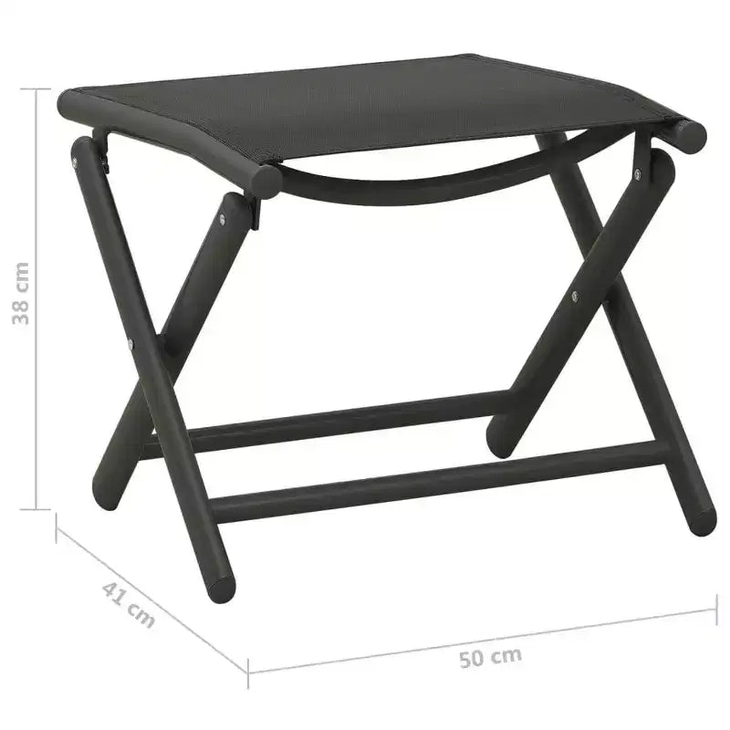 vidaXL Ensemble de salle à manger noir aluminium 10 pièces repose-pieds réglables