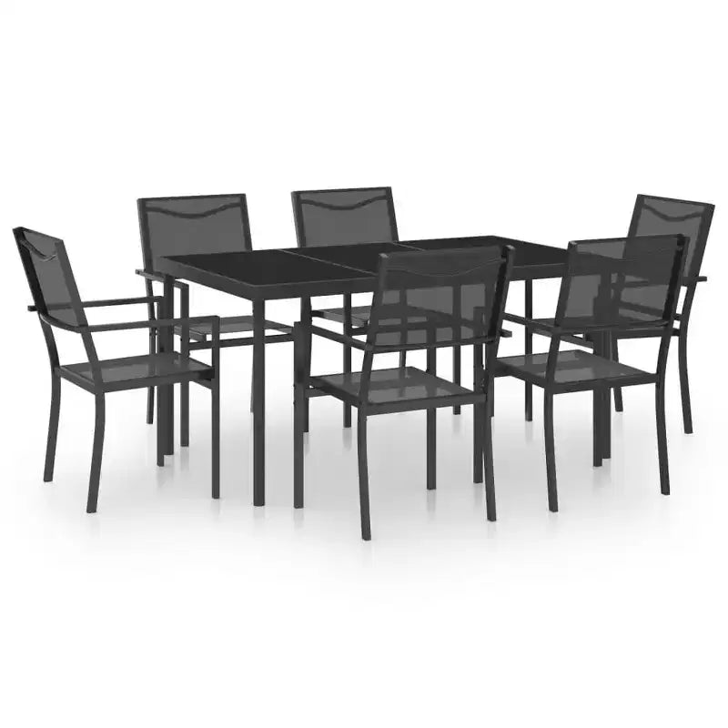 vidaXL Patio Dining Set Outdoor Table and Chair Patio Conversation Set Steel