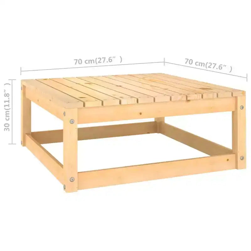 vidaXL Salon de Jardin 9 pcs Meubles de Jardin Canapé d'angle Extérieur Bois de Pin Massif - Naturel avec Coussins