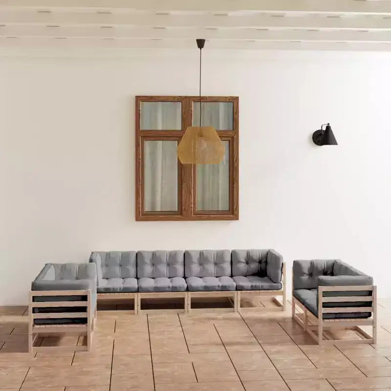 vidaXL Salon de jardin en bois naturel