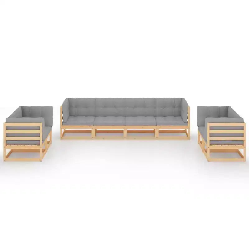 vidaXL Salon de jardin en bois naturel
