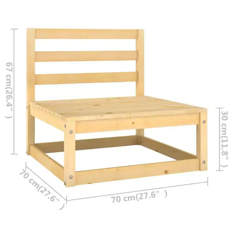 vidaXL Salon de jardin en bois naturel