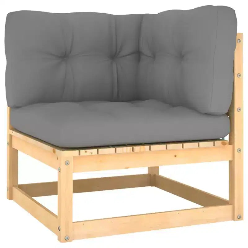 vidaXL Salon de jardin en pin massif naturel, tissu (100 % polyester)