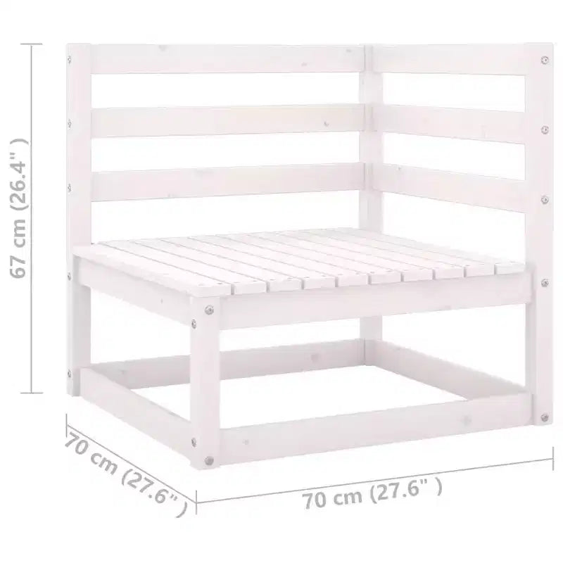 vidaXL Salon de jardin 10 pièces style rétro en pin massif blanc - Avec coussins confortables pour patio/véranda