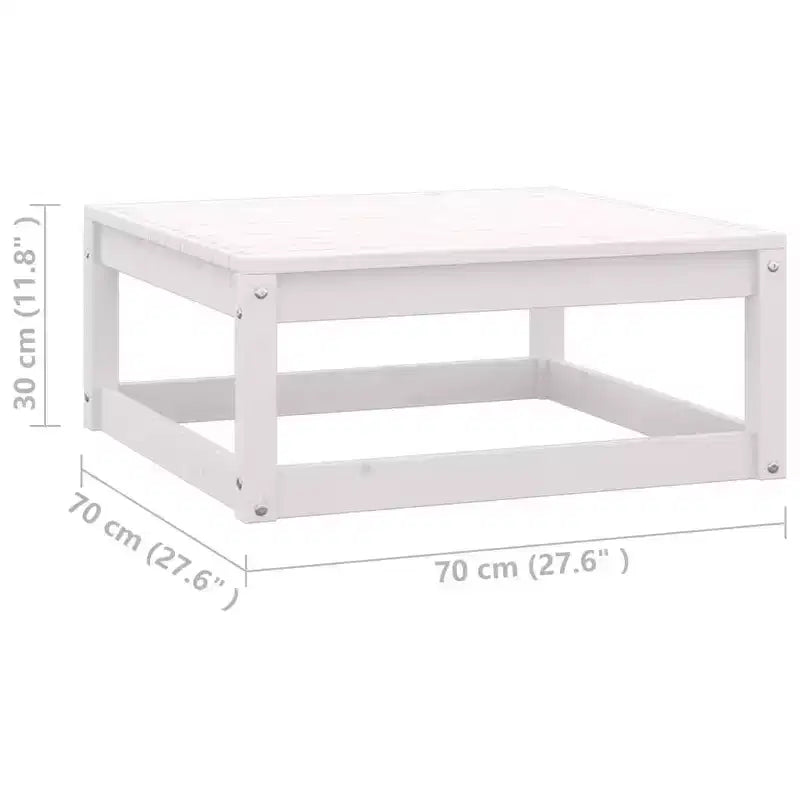 vidaXL Salon de jardin Blanc Bois de pin massif, Polyester Grande taille