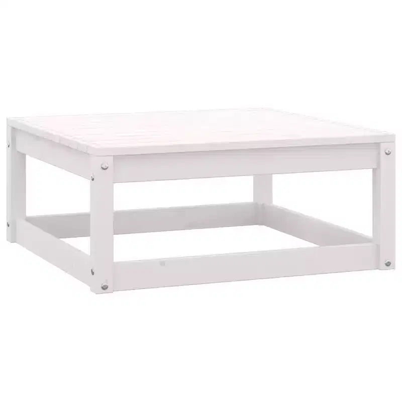 vidaXL Salon de jardin Blanc Bois de pin massif, Polyester Grande taille