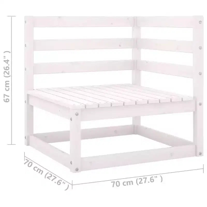 vidaXL Salon de jardin Blanc Bois de pin massif, Polyester Grande taille