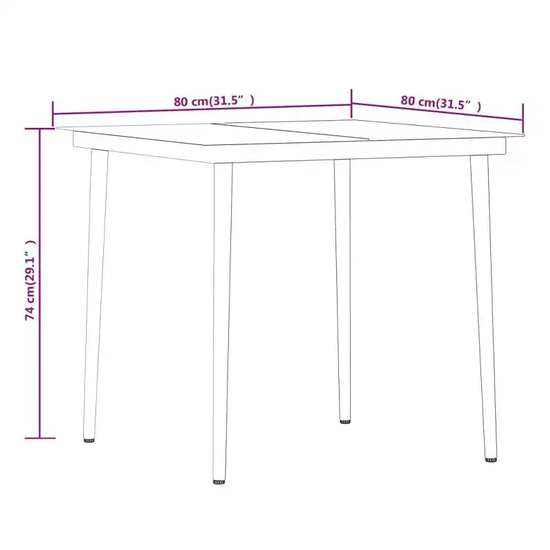 vidaXL Ensemble de salle à manger d'extérieur 3 pièces noir avec chaises en rotin PE et plateau de table en verre, salon de jardin avec cadres en acier robustes enduits de poudre