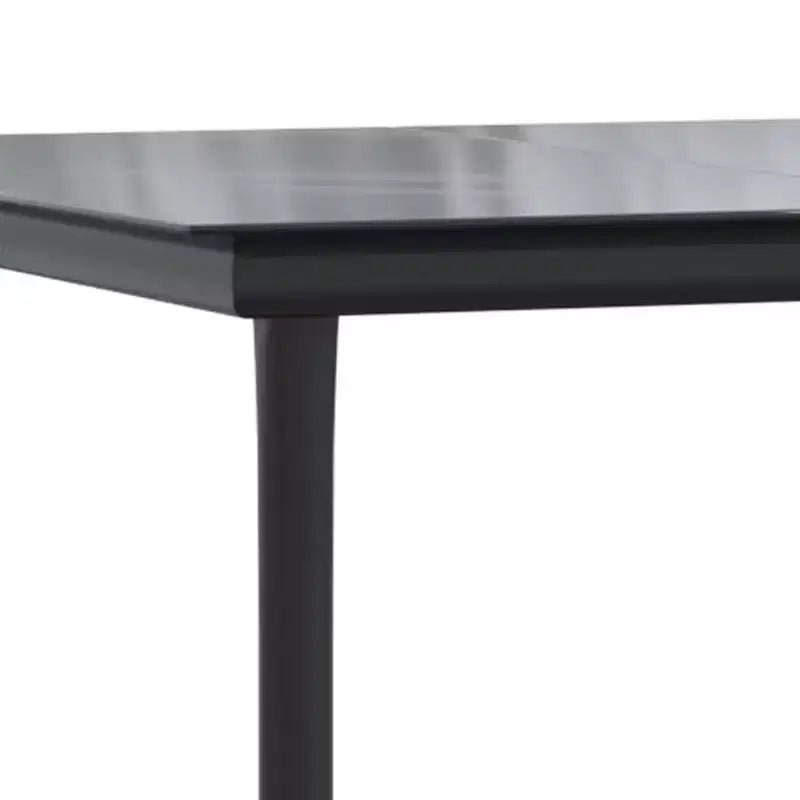 vidaXL Salon de jardin noir en résine tressée, acier et verre trempé - Longueur de table 80 cm, 4 pièces