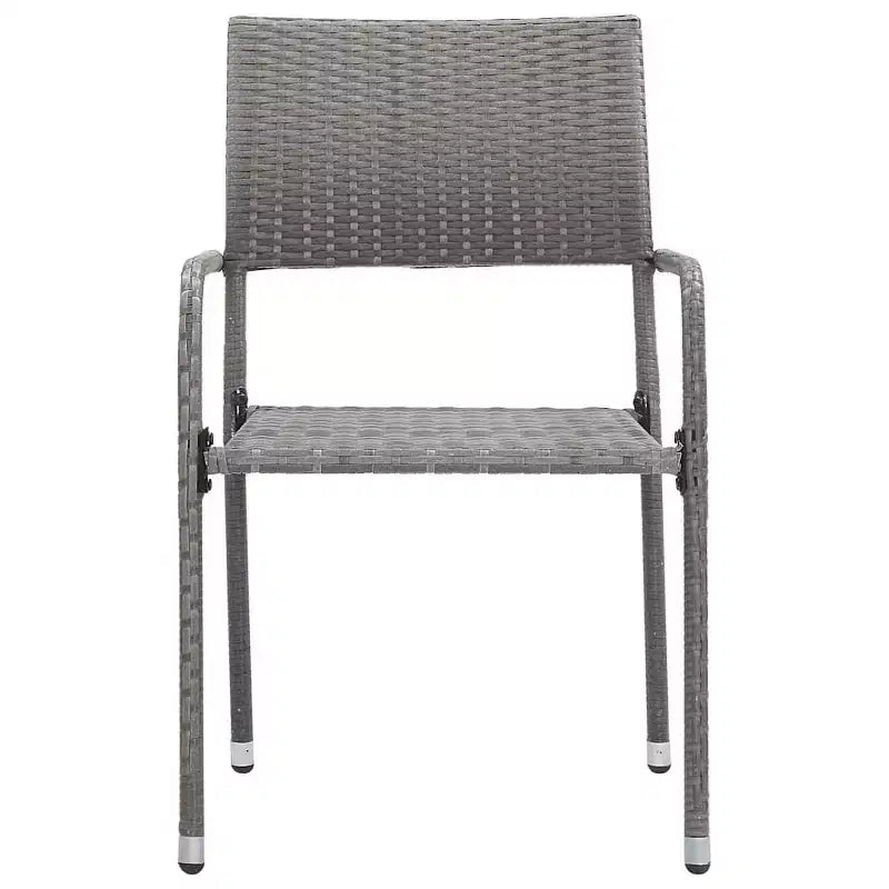vidaXL Ensemble de salle à manger d'extérieur Table et chaises rotin synthétique et acier gris et noir - Longueur de la table 80 cm 4 articles